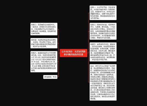 山东省消协：劣质家具隐患多精挑细选保质量