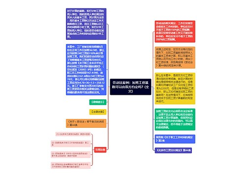 劳动法案例：加班工资基数可以由双方约定吗？(全文)