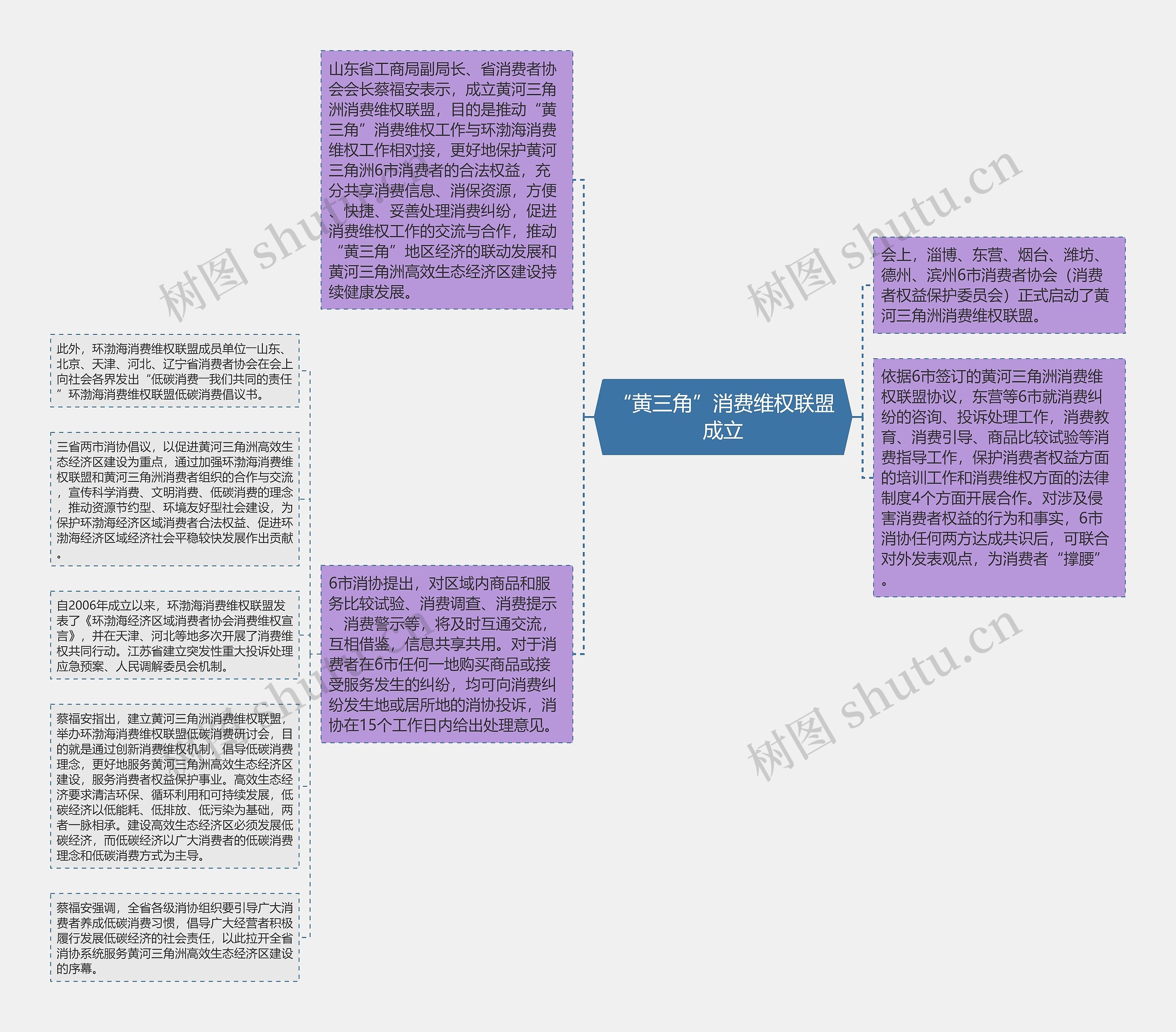 “黄三角”消费维权联盟成立思维导图