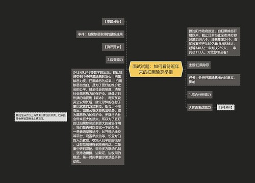 面试试题：如何看待近年来的扫黑除恶举措