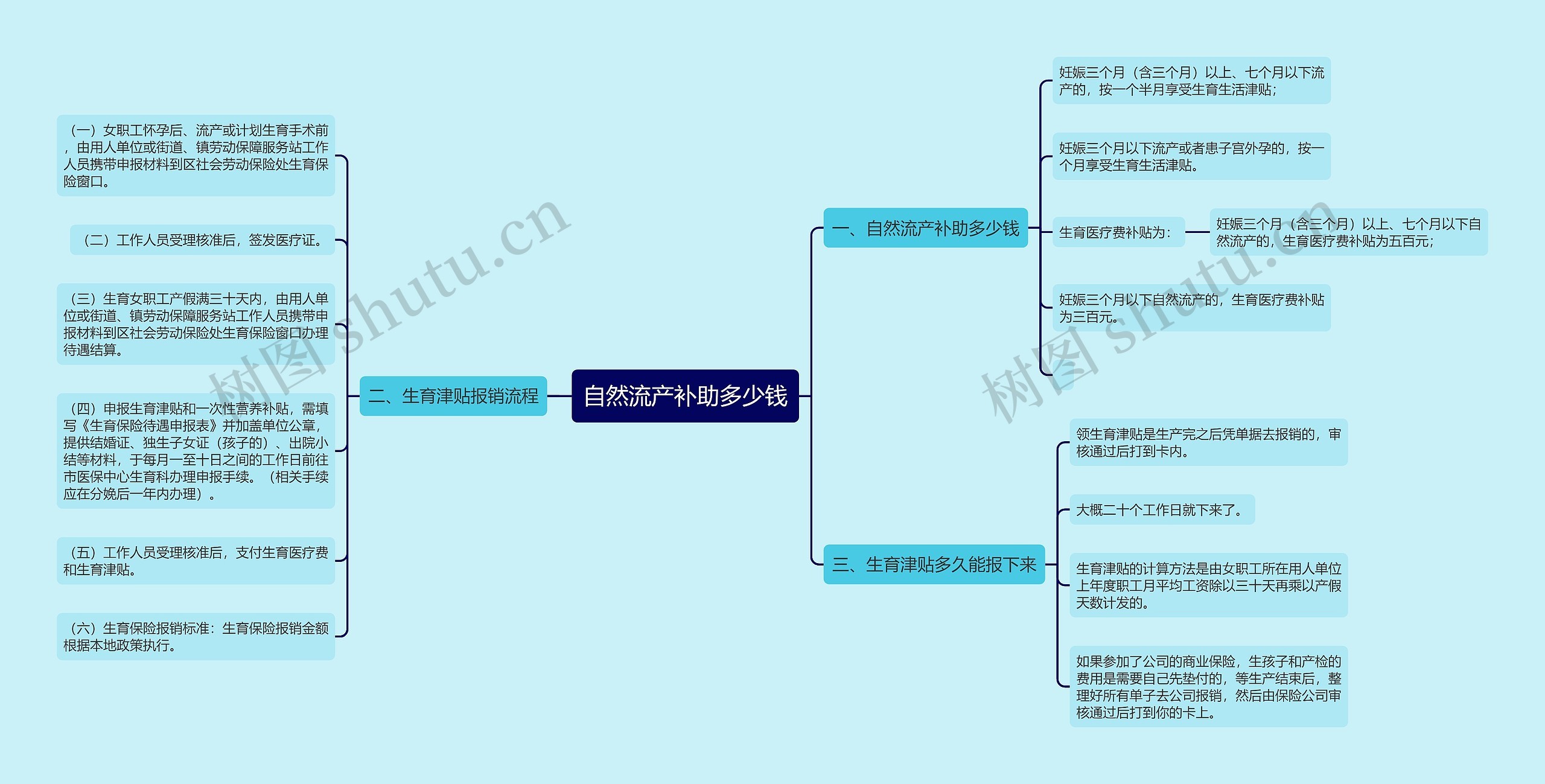 自然流产补助多少钱思维导图