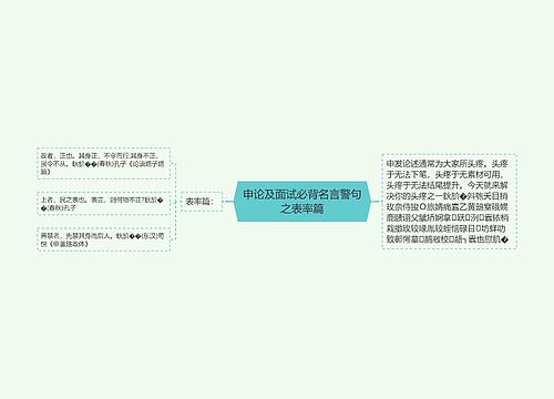 申论及面试必背名言警句之表率篇