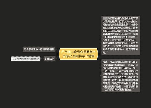 广州进口食品必须拥有中文标识 否则将禁止销售