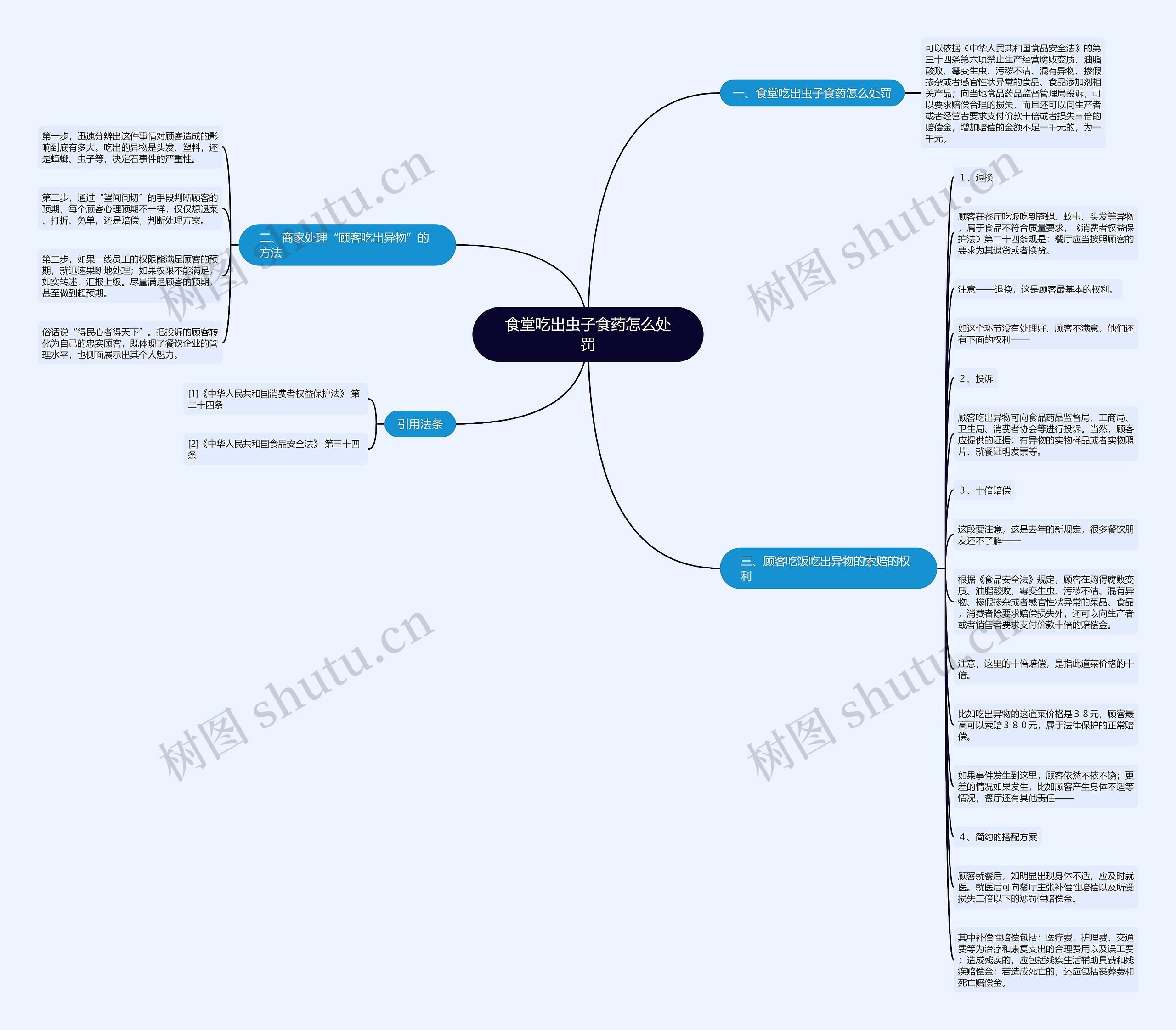 食堂吃出虫子食药怎么处罚思维导图
