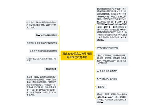 福建2020国家公务员行测翻译推理试题讲解