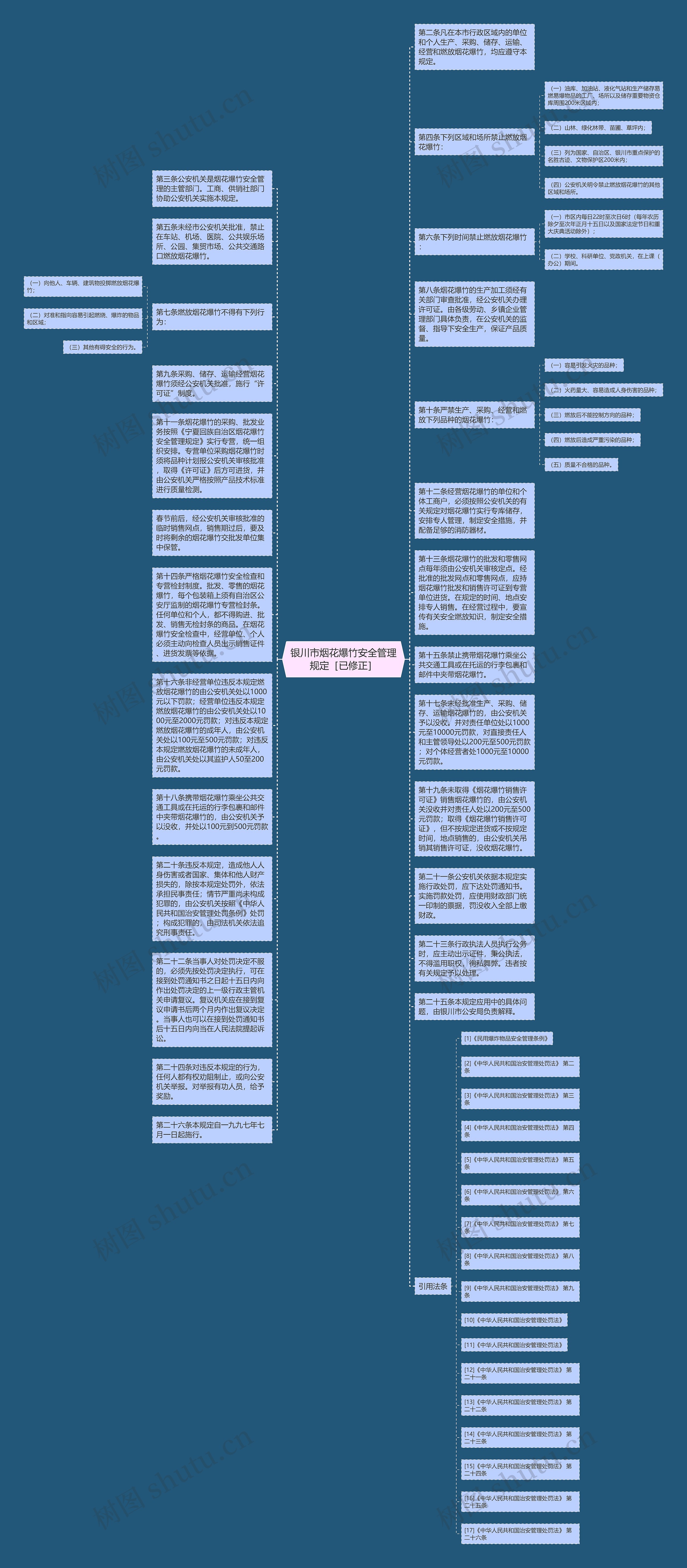 银川市烟花爆竹安全管理规定［已修正］思维导图