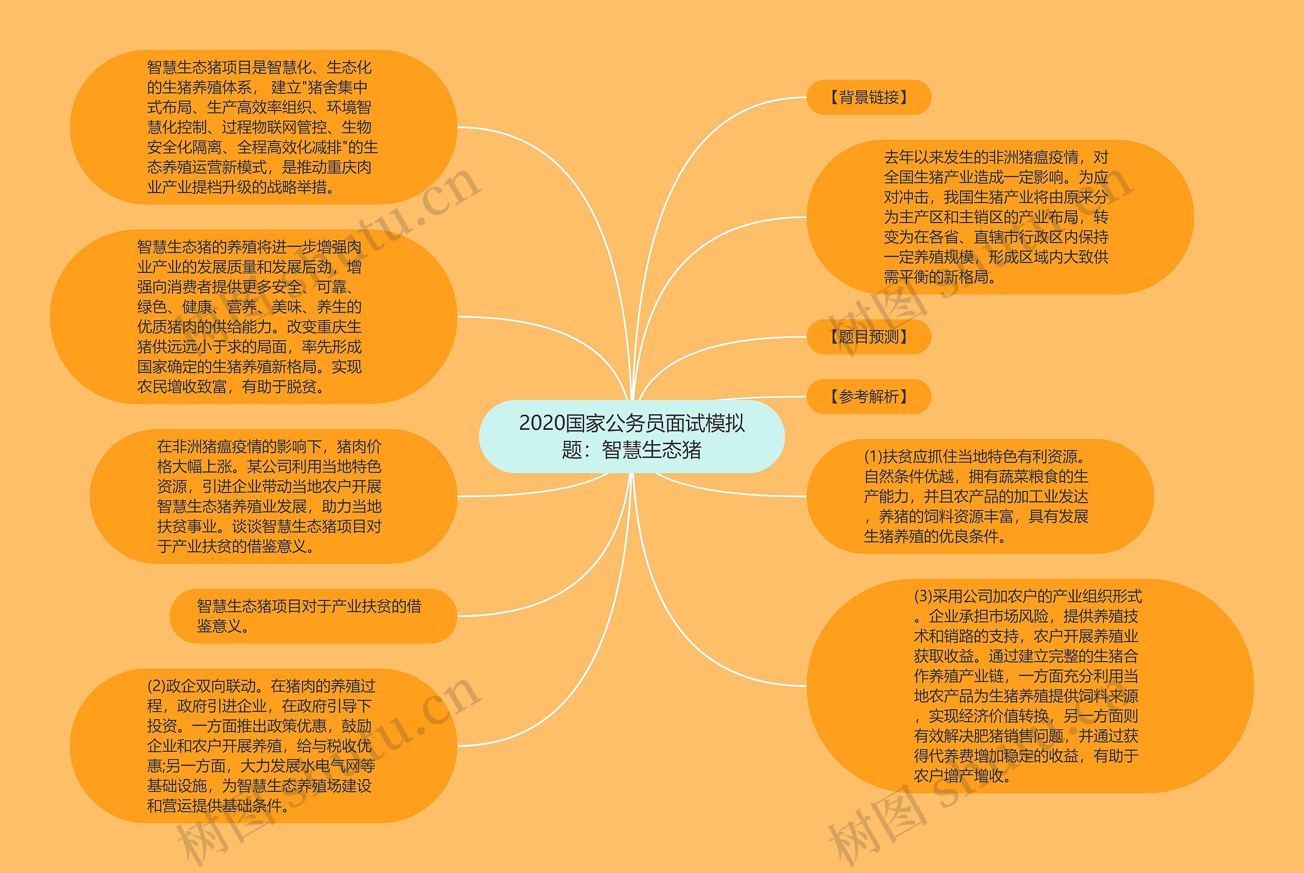 2020国家公务员面试模拟题：智慧生态猪思维导图