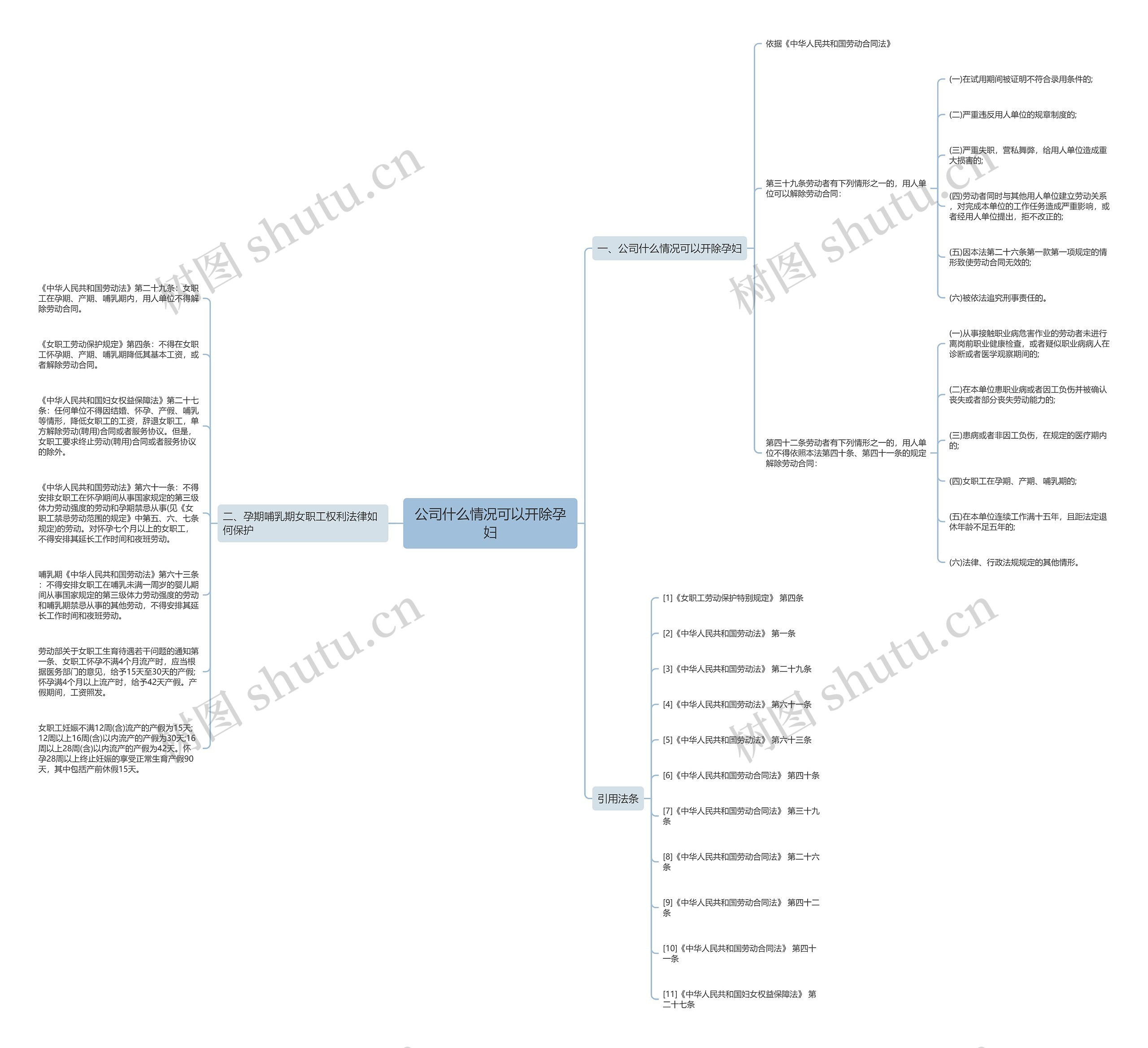 公司什么情况可以开除孕妇思维导图