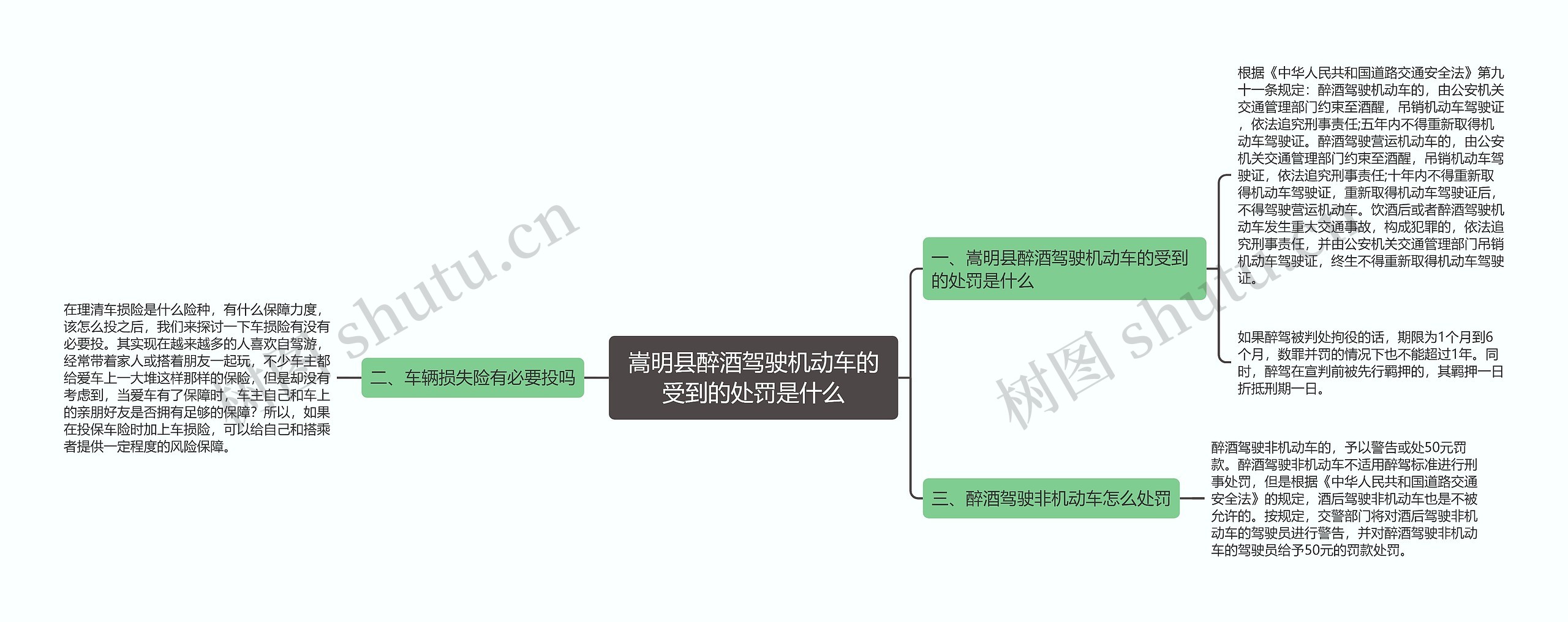 嵩明县醉酒驾驶机动车的受到的处罚是什么思维导图