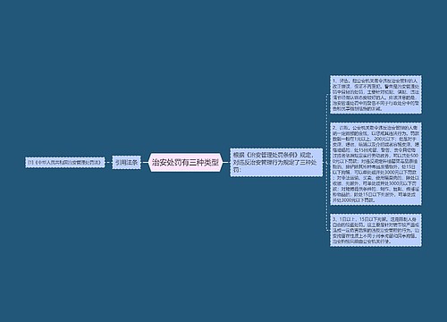 治安处罚有三种类型