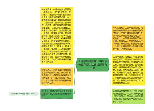 王德学出席国家矿山应急救援平顶山队建设现场办公会