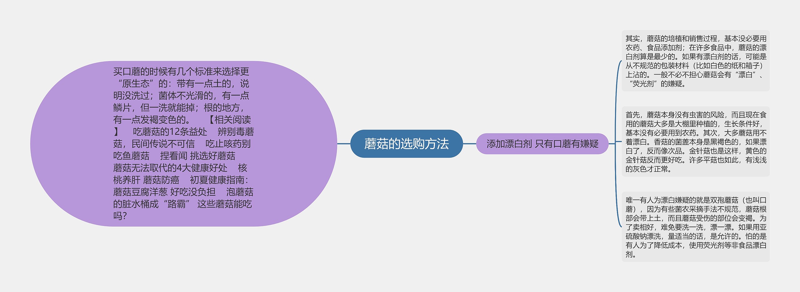 蘑菇的选购方法思维导图