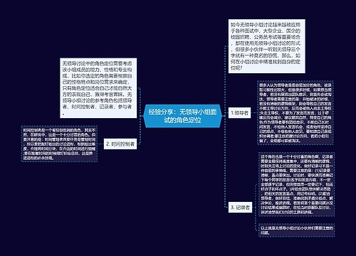 经验分享：无领导小组面试的角色定位