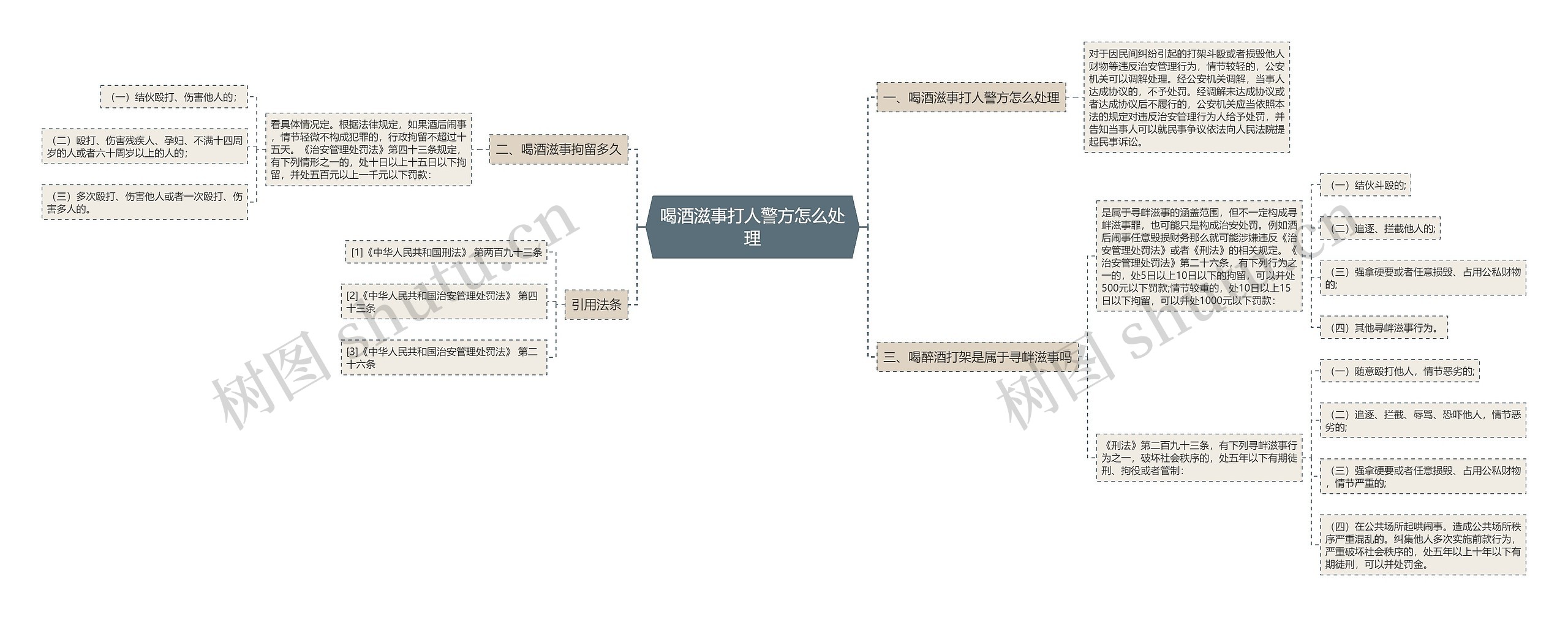 喝酒滋事打人警方怎么处理思维导图