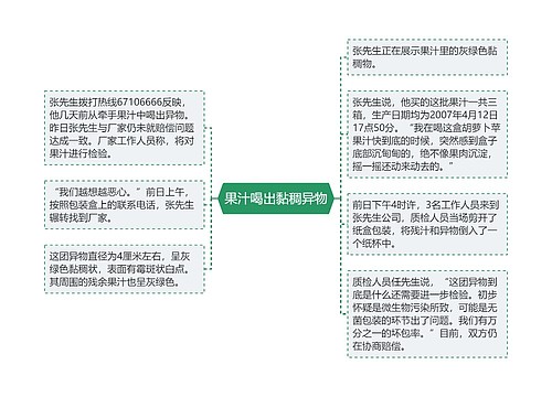 果汁喝出黏稠异物