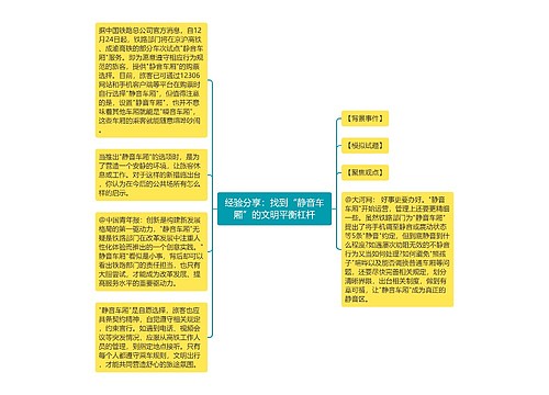 经验分享：找到“静音车厢”的文明平衡杠杆