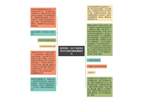 老师指导：2021年国考言语中代词指代题有解题技巧