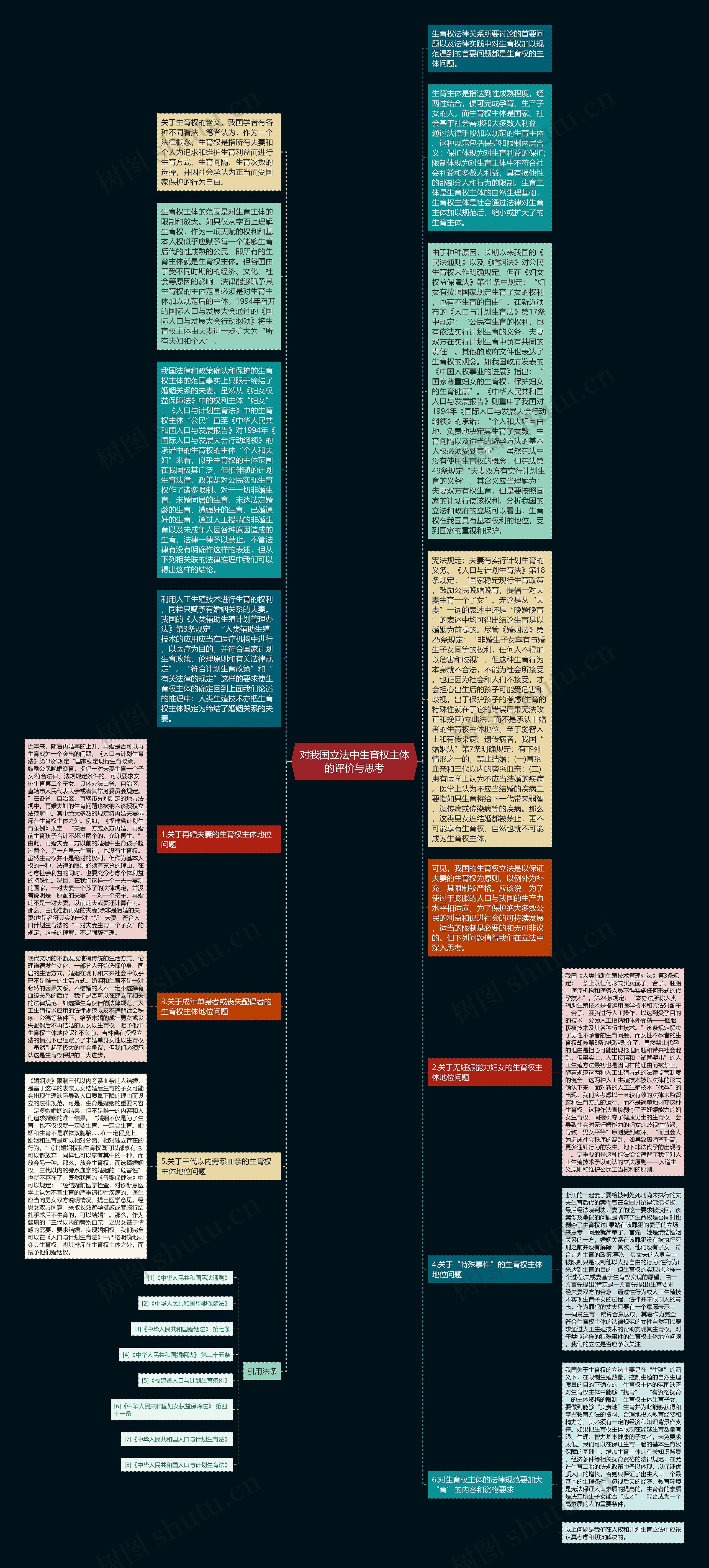 对我国立法中生育权主体的评价与思考思维导图