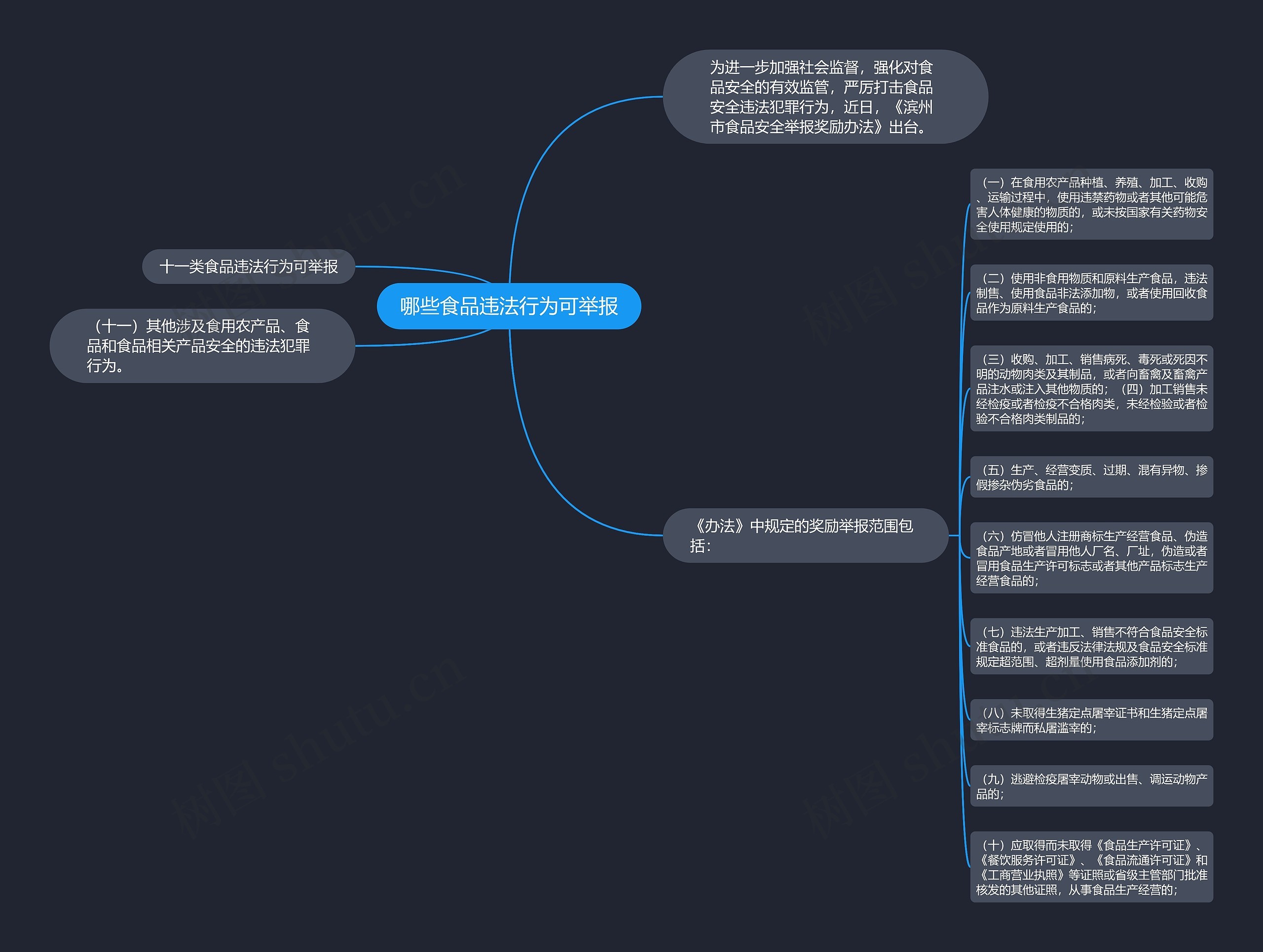哪些食品违法行为可举报思维导图