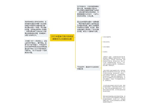 2021年国考行测片段阅读解题技巧之标题添加题