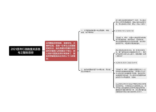 2021国考行测数量关系备考之整除思想