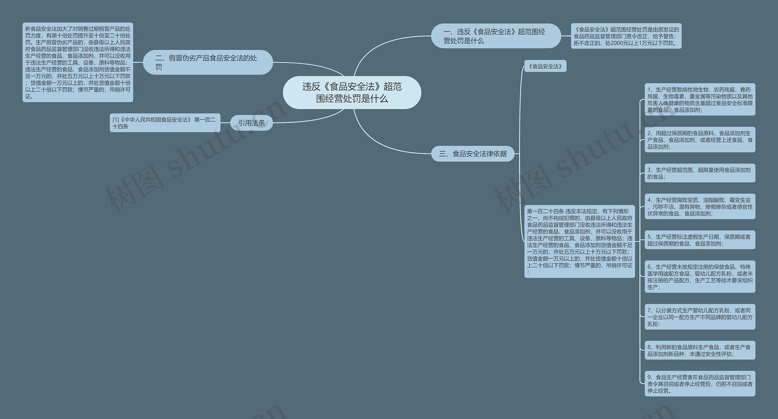 违反《食品安全法》超范围经营处罚是什么思维导图