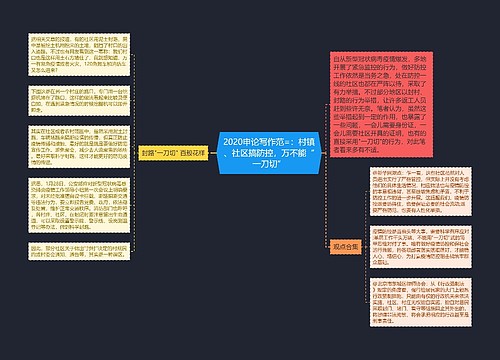 2020申论写作范=：村镇、社区搞防控，万不能“一刀切”