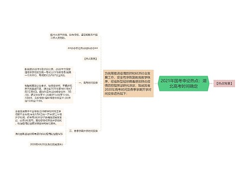 2021年国考申论热点：湖北高考时间确定