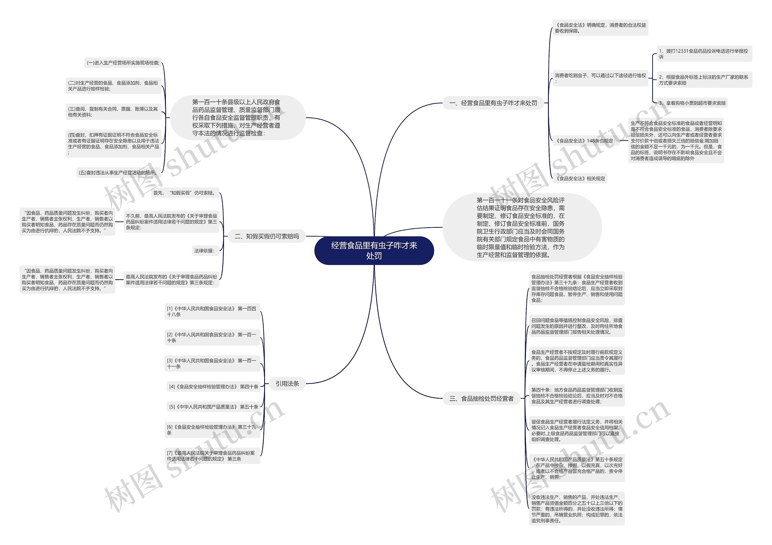 经营食品里有虫子咋才来处罚思维导图