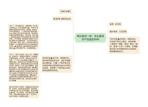 每日面试一练：怎么看待共产党建党99年