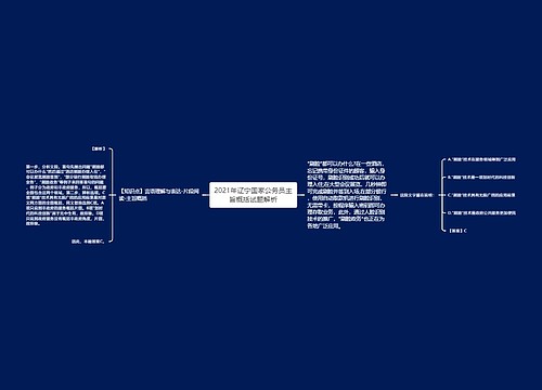 2021年辽宁国家公务员主旨概括试题解析