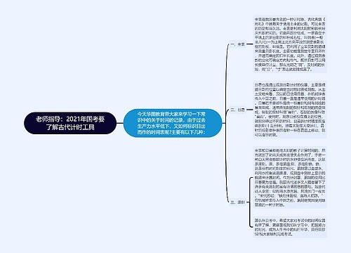 老师指导：2021年国考要了解古代计时工具