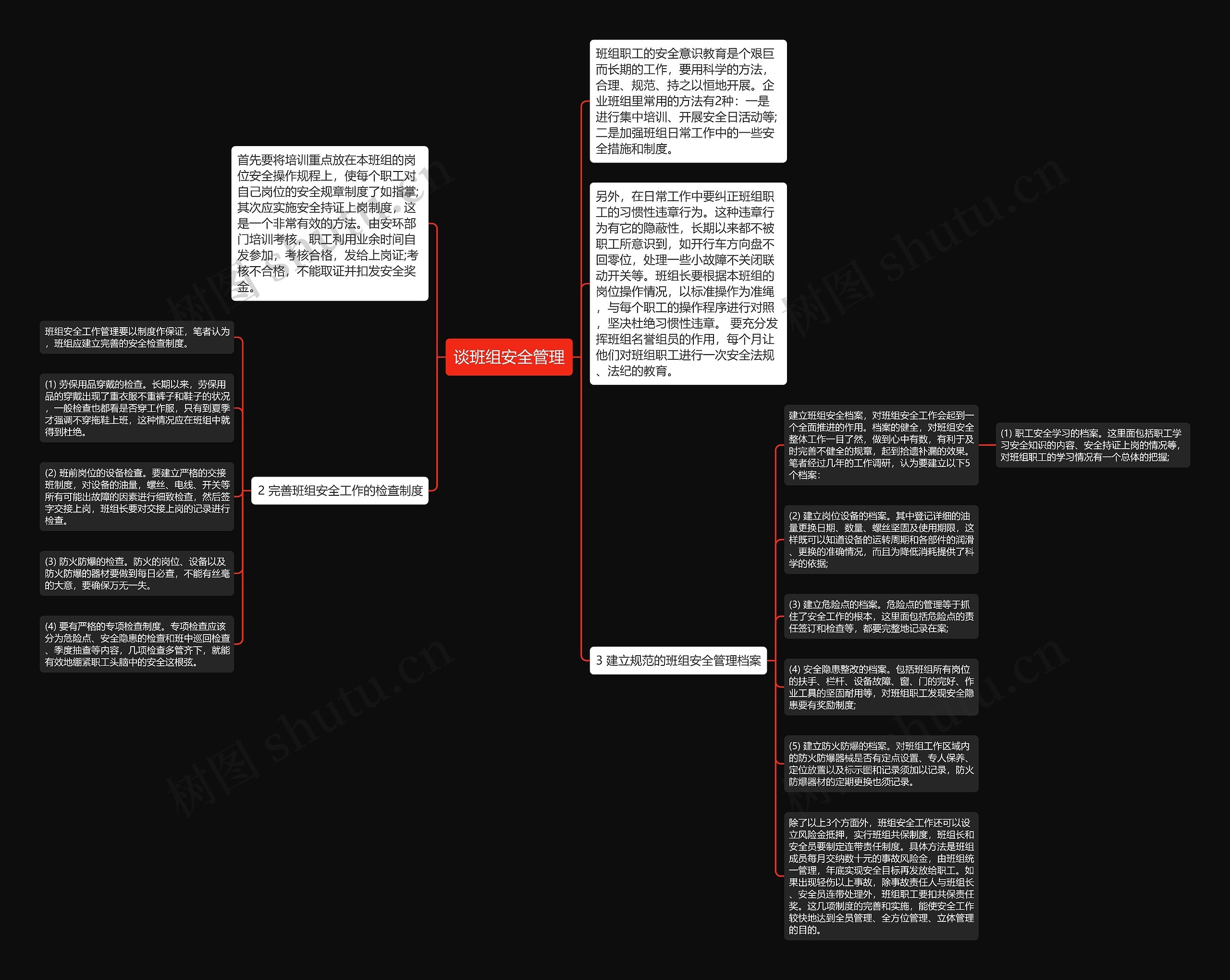 谈班组安全管理思维导图