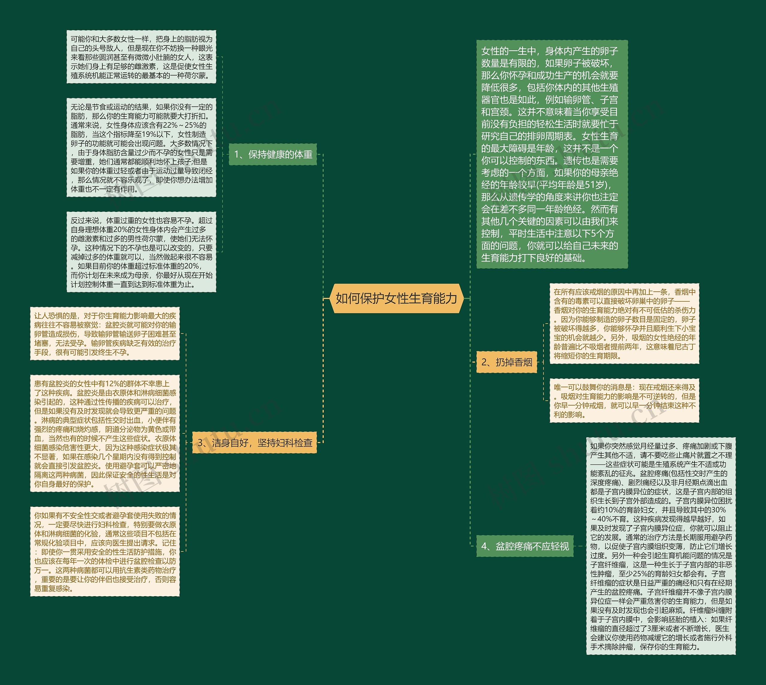 如何保护女性生育能力思维导图