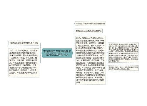 京珠高速五车连环相撞 湘潭消防成功解救10人