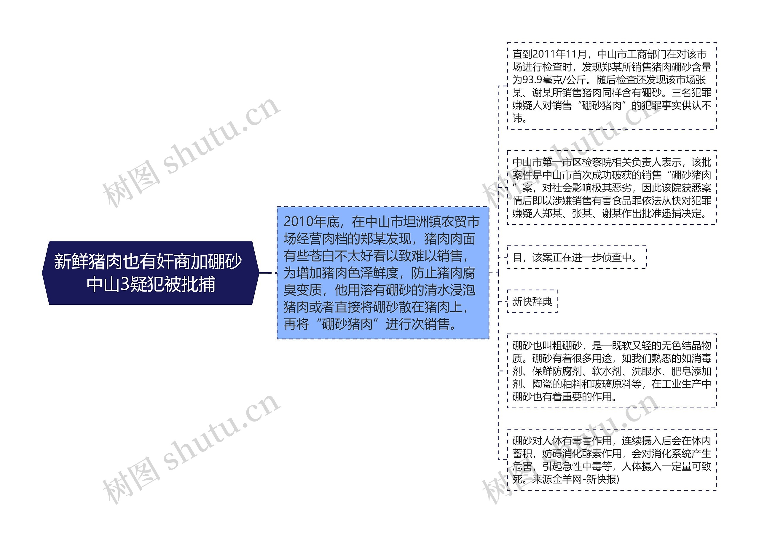 新鲜猪肉也有奸商加硼砂 中山3疑犯被批捕思维导图