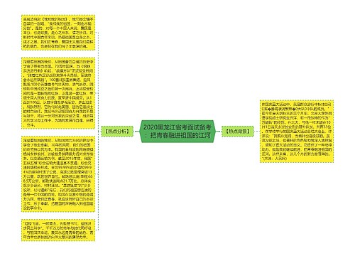 2020黑龙江省考面试备考：把青春融进祖国的江河