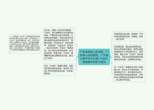 广东省高级人民法院、广东省人民检察院、广东省公安厅关于办理"六合彩"赌博案件的若干意见