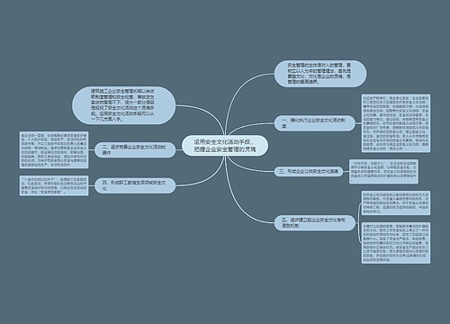 运用安全文化活动手段，把握企业安全管理的灵魂