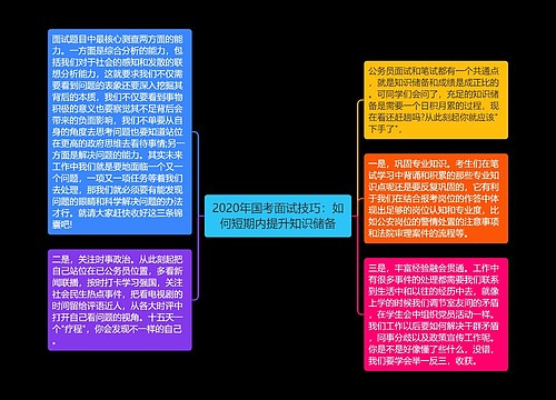 2020年国考面试技巧：如何短期内提升知识储备