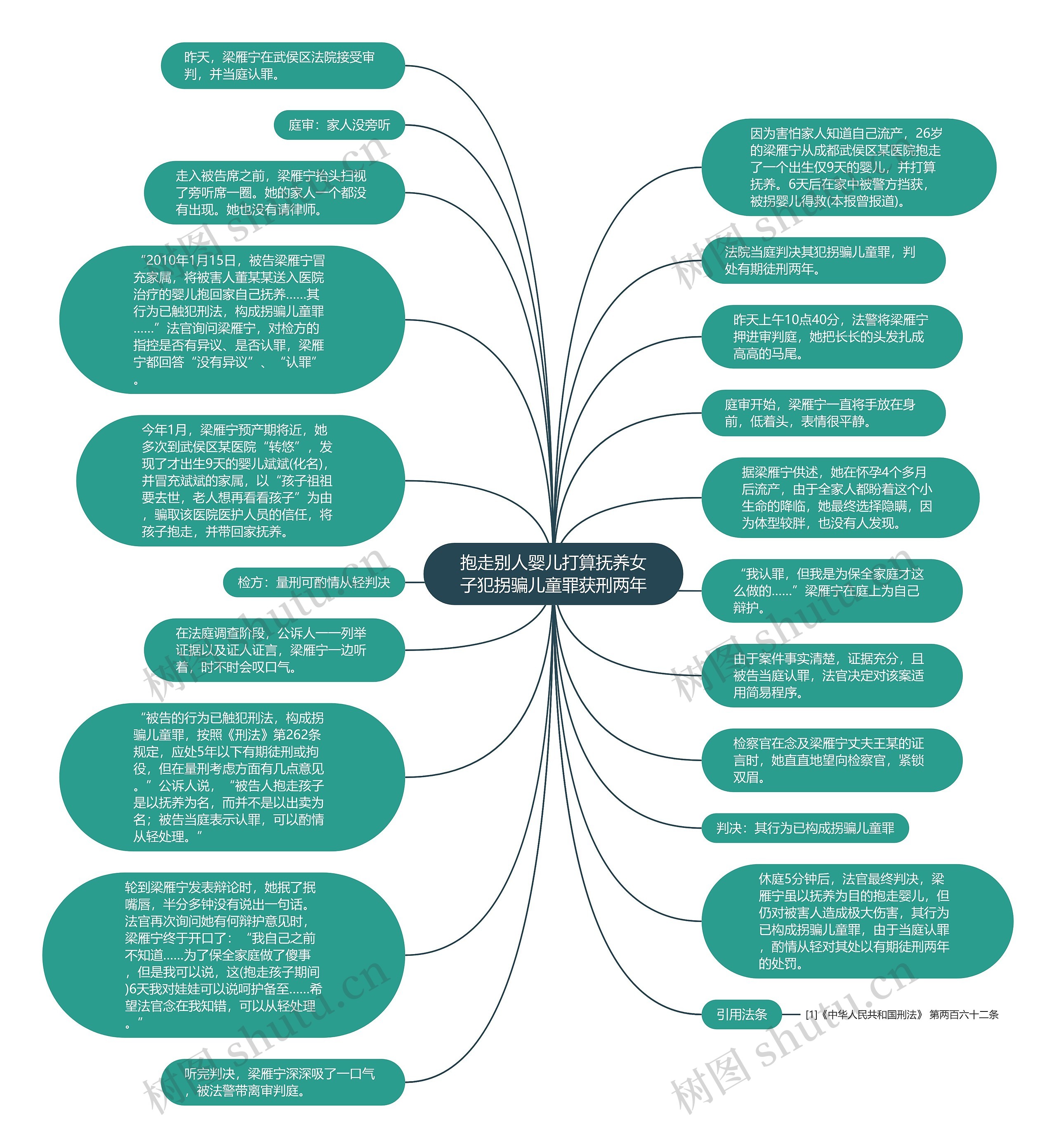 抱走别人婴儿打算抚养女子犯拐骗儿童罪获刑两年思维导图
