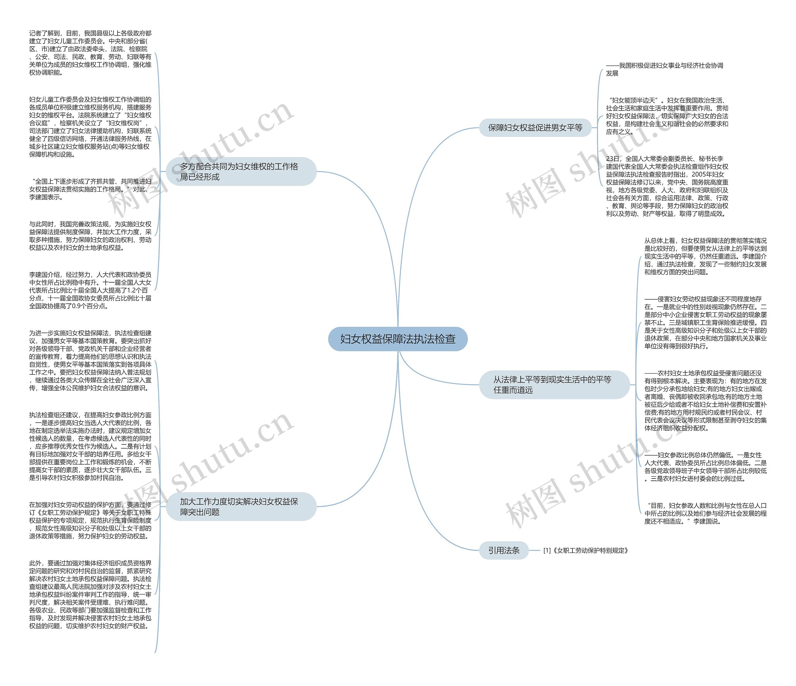 妇女权益保障法执法检查思维导图