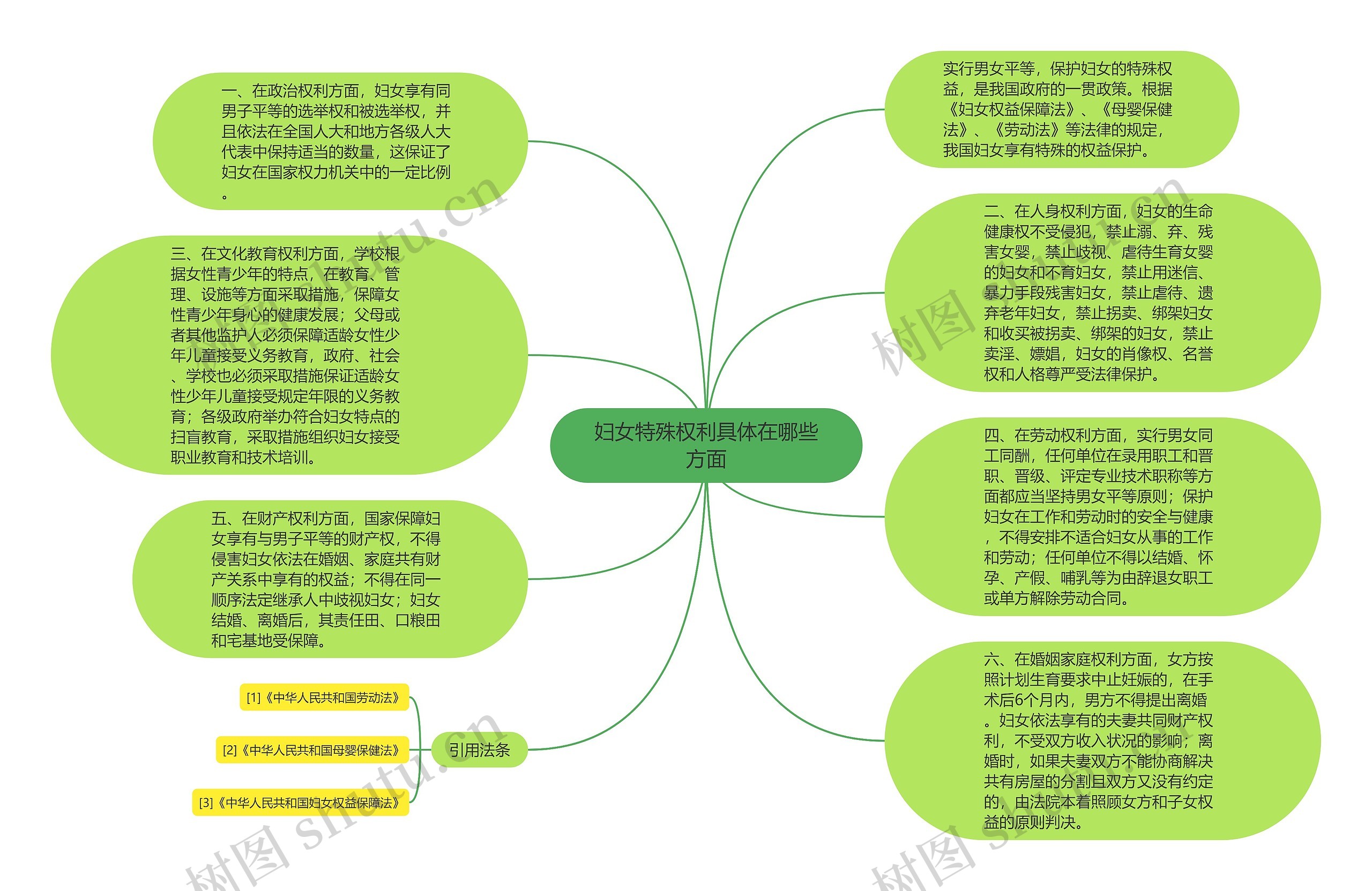 妇女特殊权利具体在哪些方面思维导图