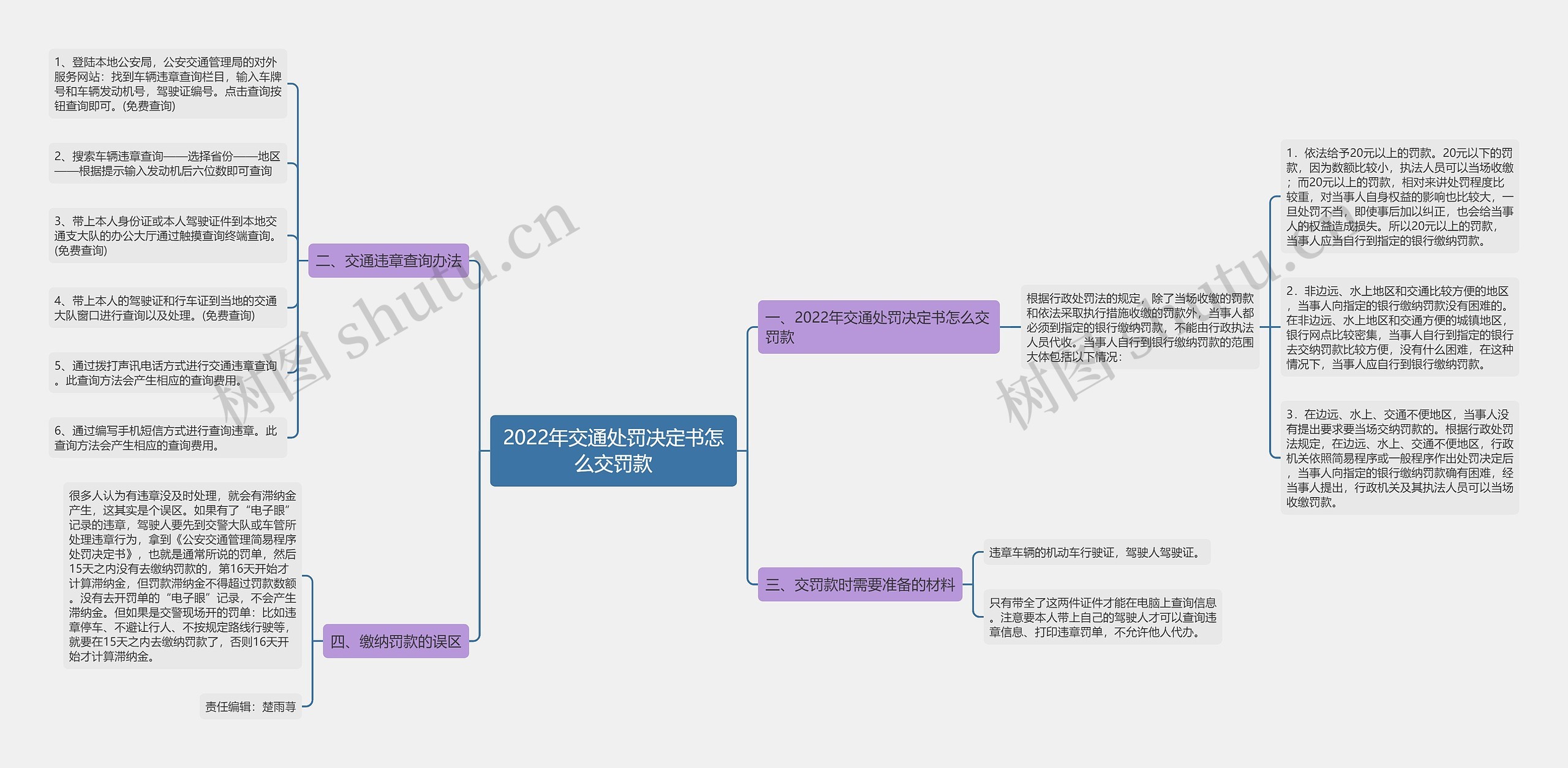 2022年交通处罚决定书怎么交罚款