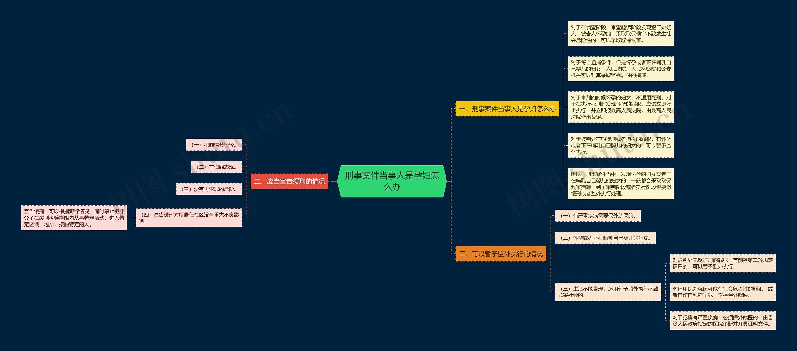 刑事案件当事人是孕妇怎么办思维导图