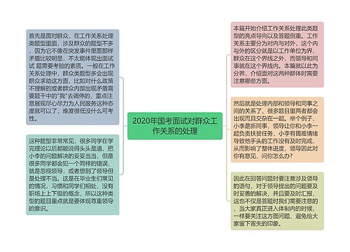 2020年国考面试对群众工作关系的处理