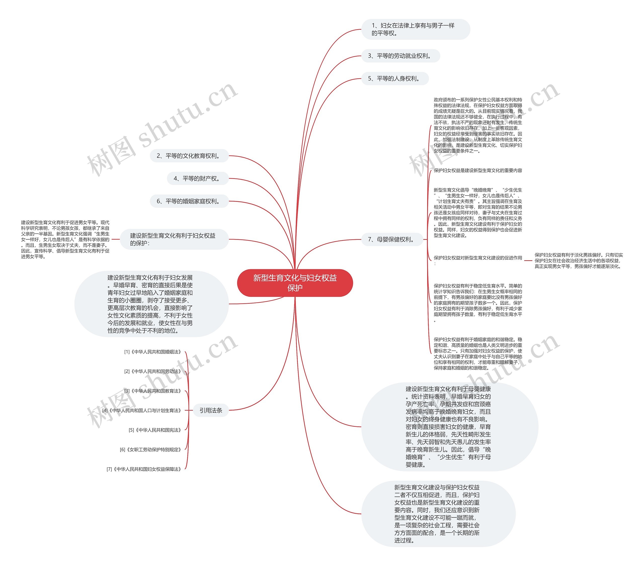 新型生育文化与妇女权益保护思维导图