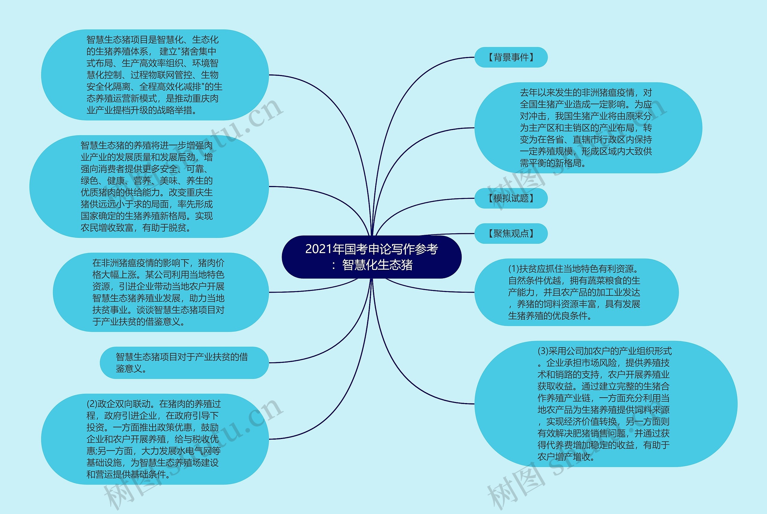 2021年国考申论写作参考：智慧化生态猪思维导图