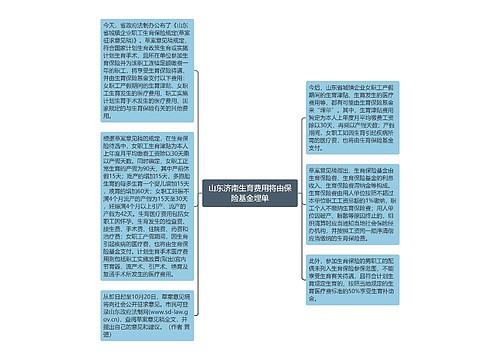 山东济南生育费用将由保险基金埋单