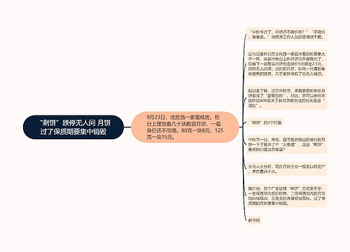 “剩饼”跌停无人问 月饼过了保质期要集中销毁